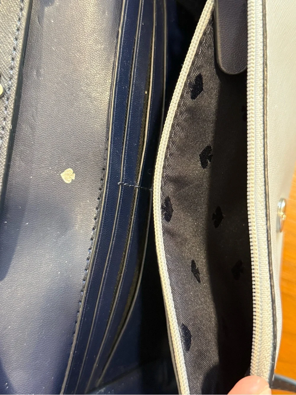 kate spade Navy and White Saffiano Crossbody Bag